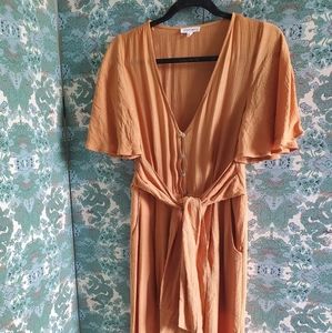 Never worn!!! Mustard full length jumpsuit